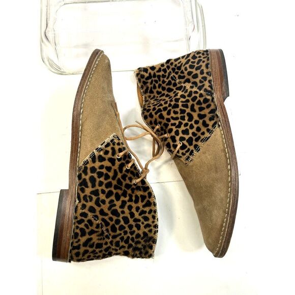 Vtg Guess by Georges Mariano Animal Print Pony Hair Suede Boots Sz 8 - Picture 5 of 12